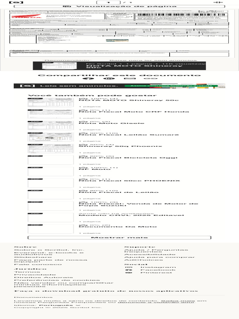 Nota Fiscal Eletrônica de Veículos | PDF | Recibo