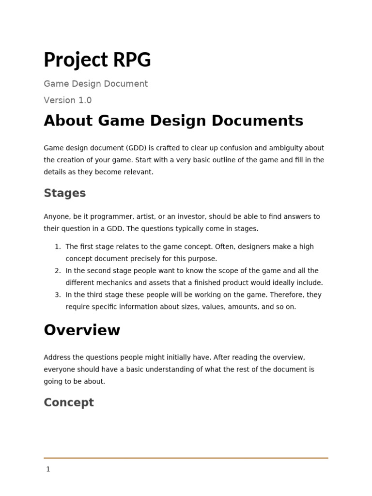 Project RPG: Game Design Overview | PDF | Graphical User Interfaces ...