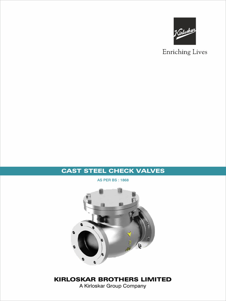 Cast Steel Check Valves Overview | PDF | Valve | Mechanical Engineering