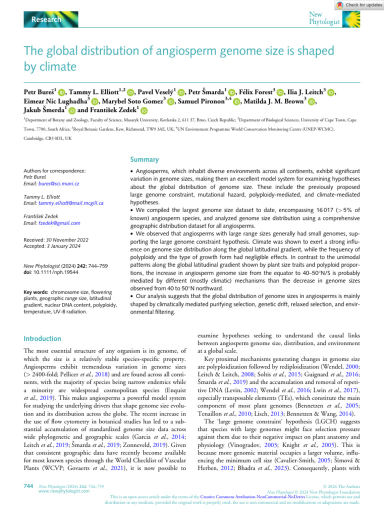 Climate's Impact on Angiosperm Genome Size | PDF | Regression Analysis ...