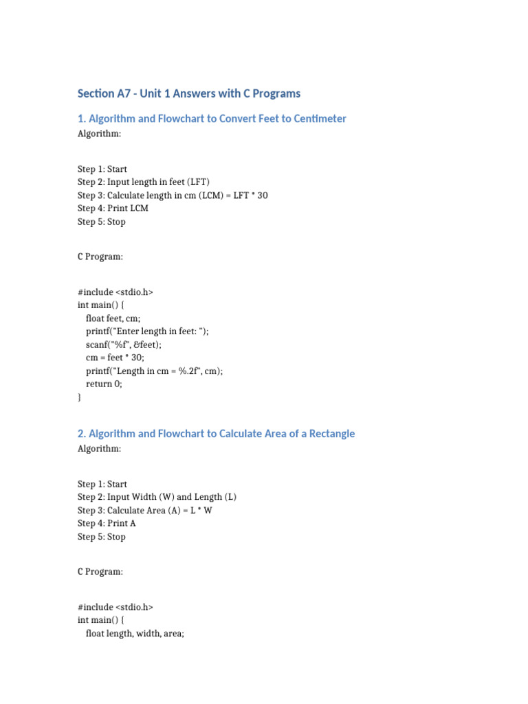C Programs for Basic Algorithms | PDF | Computing | Mathematics