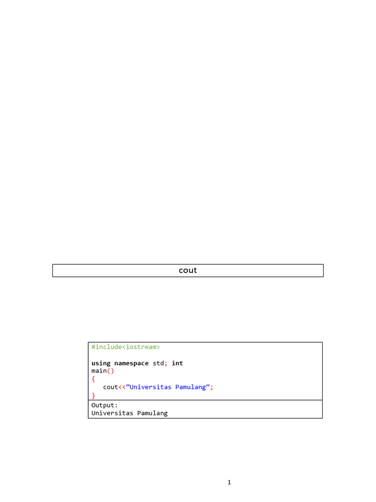 Input dan Output dalam C++ | PDF