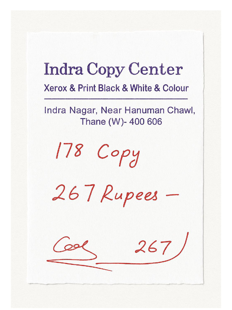 Indra Copy Center Invoice | PDF
