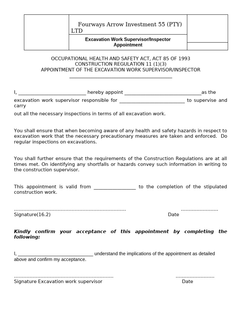 BK - App.018 Excavation Supervisor 11 | PDF