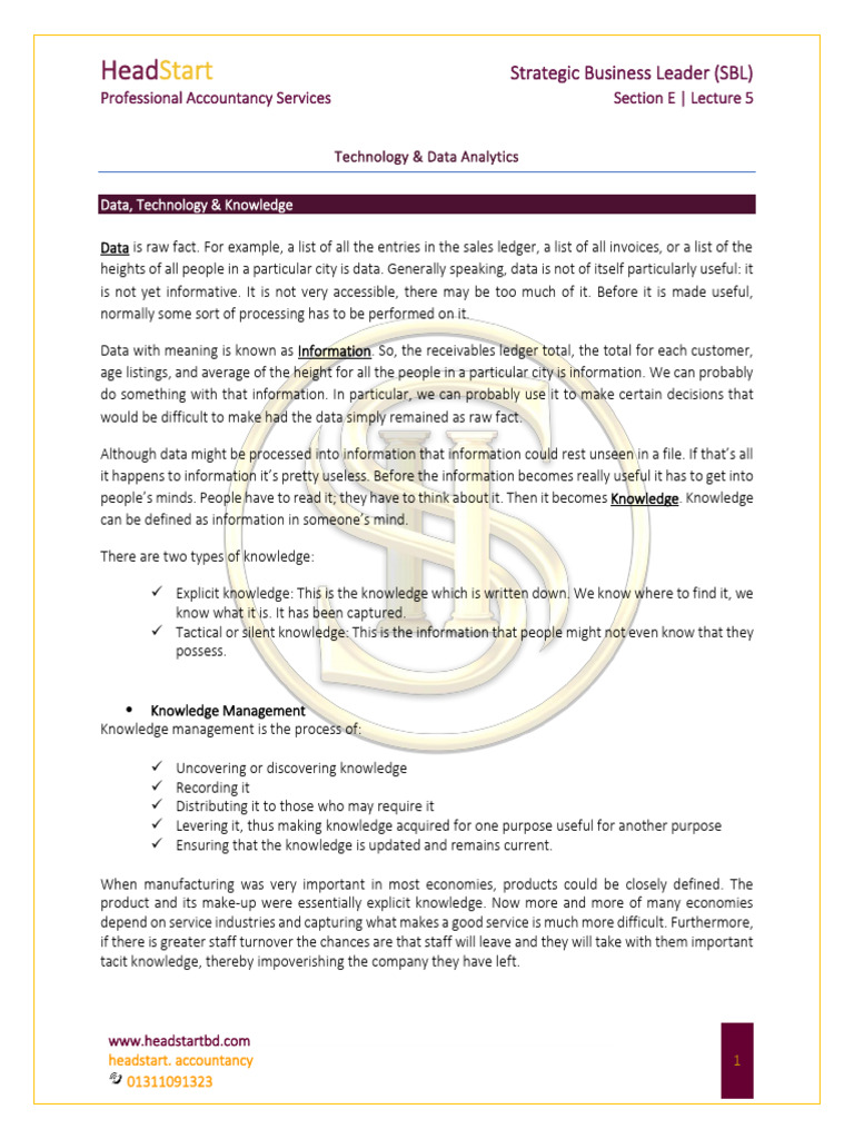 Data Analytics and Knowledge Management | PDF | Analytics | Data Analysis