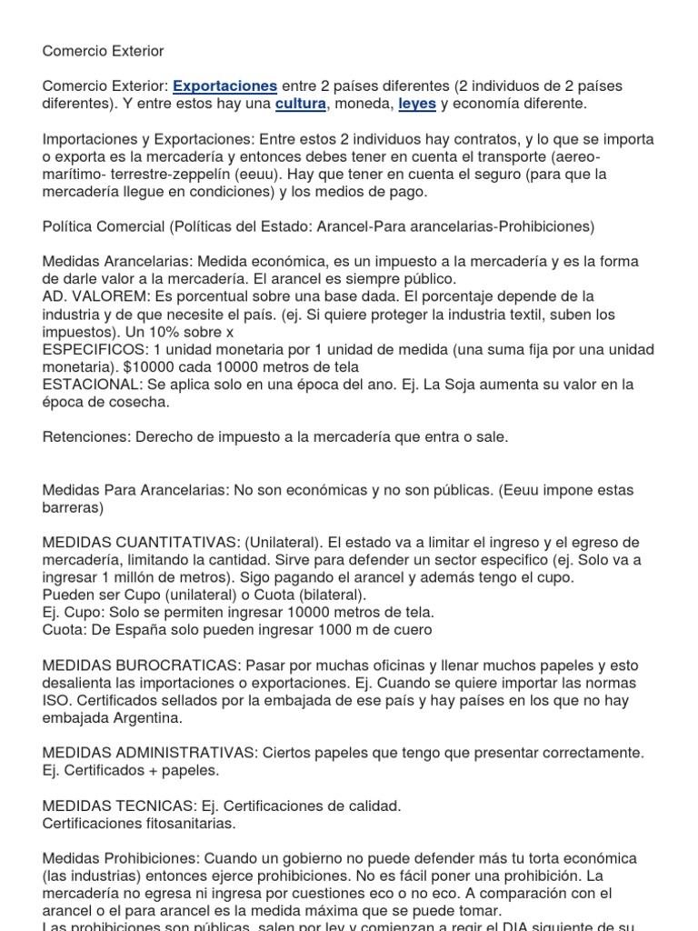 Resumen Comercio Ext  Carta de crédito  Aduana