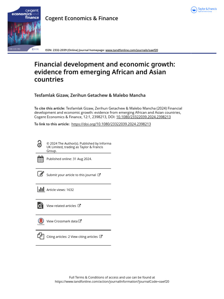Financial Development & Growth in Emerging Economies | PDF | Economic ...