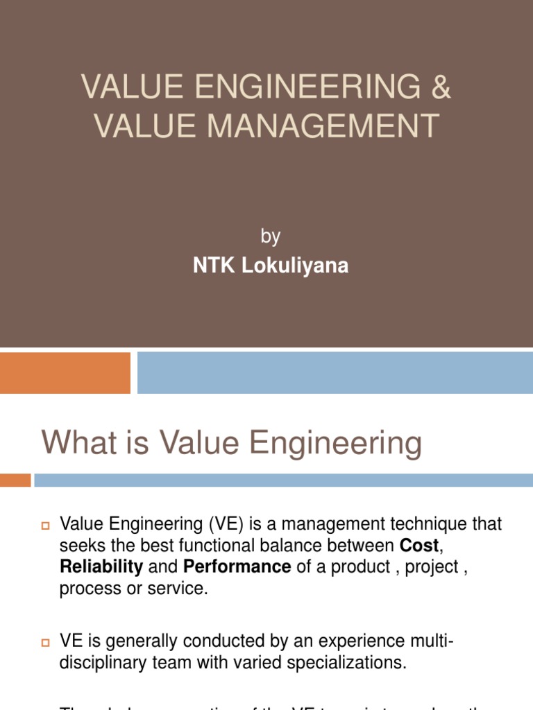 Understanding Value Engineering Concepts | PDF | Maxima And Minima ...