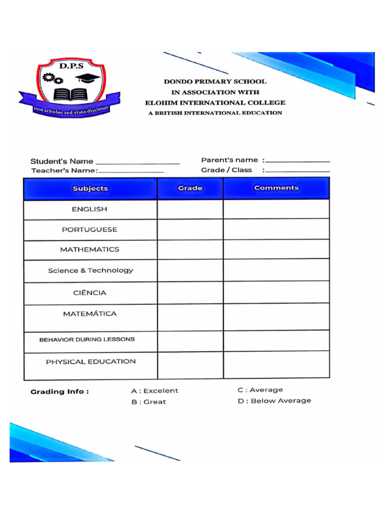 Primary Report Book Temp | PDF