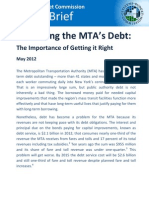 Refunding The MTA's Debt:: The Importance of Getting It Right