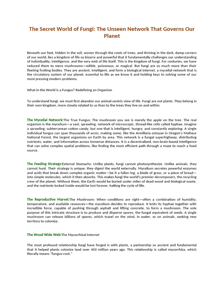 Unveiling the Power of Fungi | PDF | Fungus | Biology