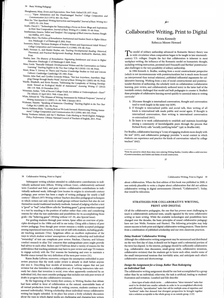 Kennedy and Moore Howard - Collaborative Writing 2014 | PDF