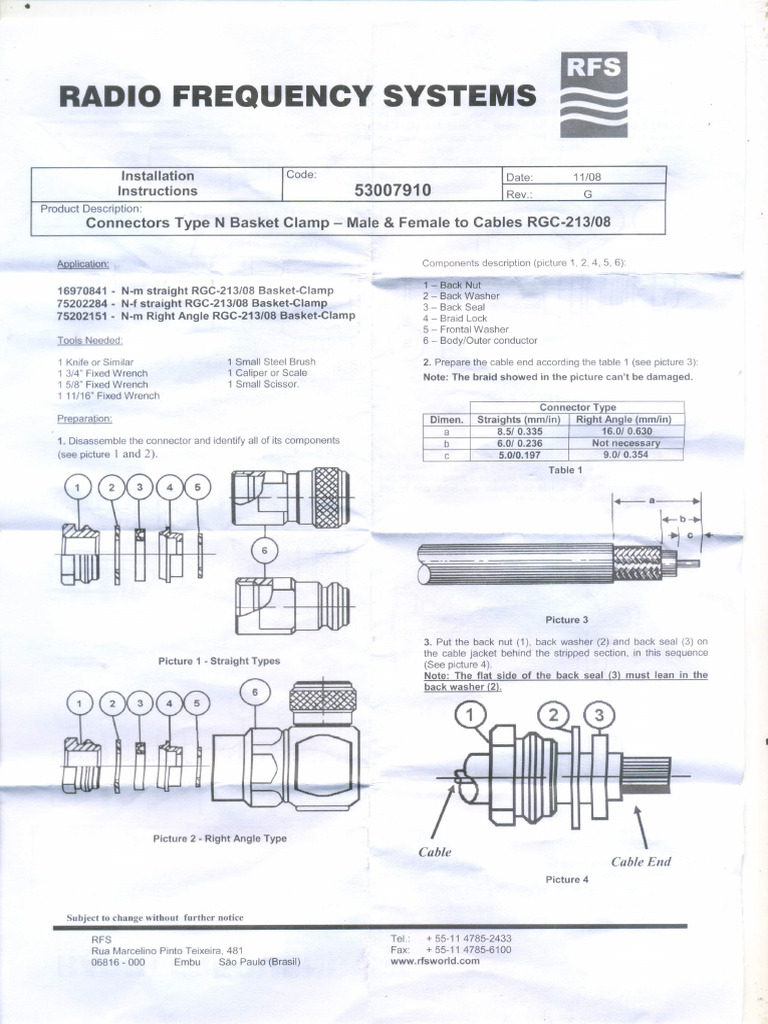 Manual Conectores Rfs - 03.2024 | PDF