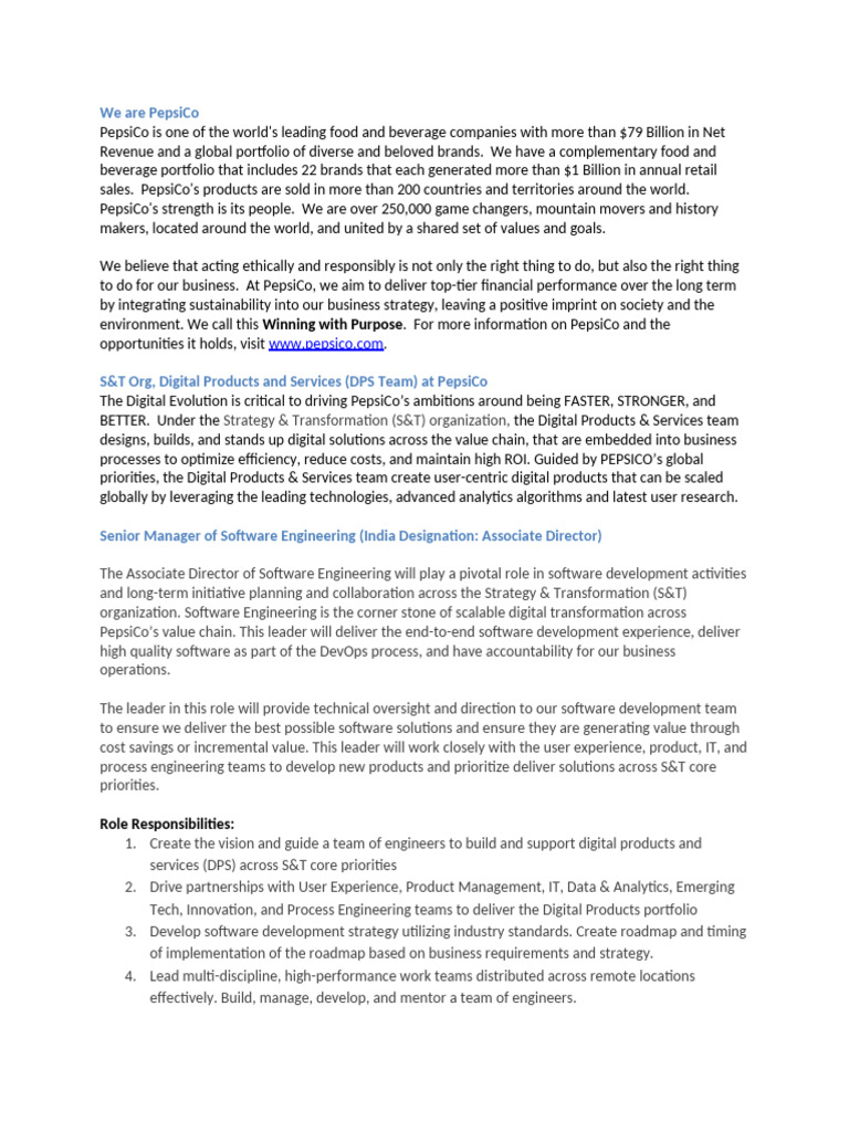 DPS L11 India - Senior Manager Software Engineering - JD | PDF | Cloud ...
