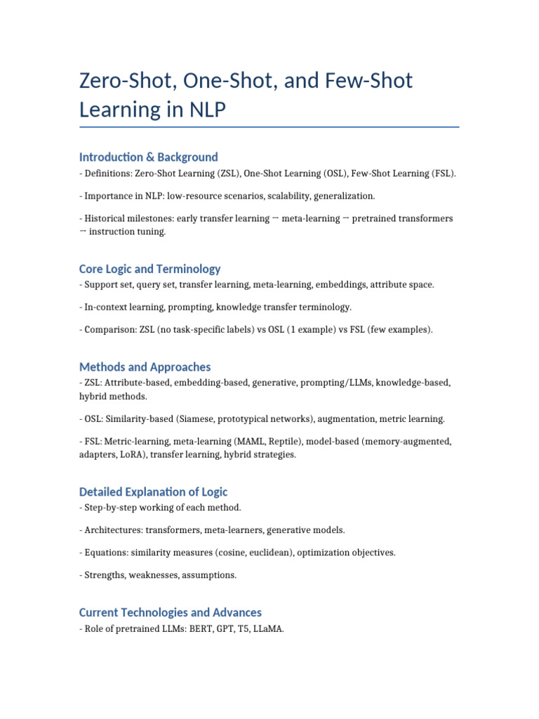 ZSL Osl FSL NLP Report | PDF