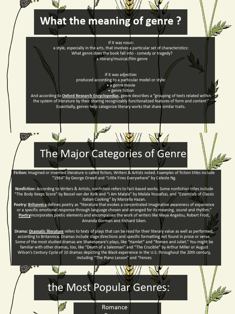 Understanding Literary Genres Explained | PDF | Genre | Poetry