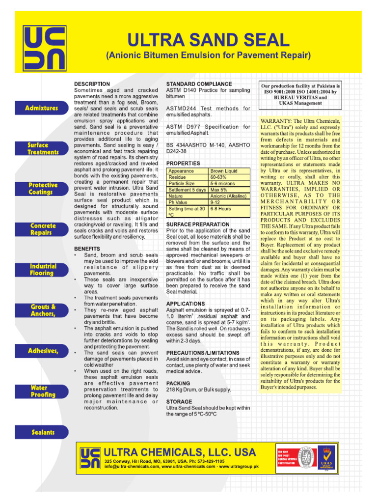 Ultra Sand Seal | PDF