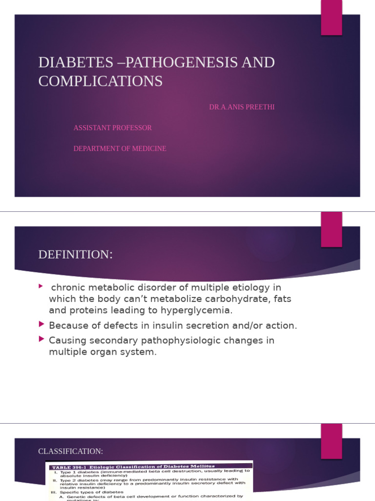 Diabetes - Pathogenesis and Complications | PDF | Diabetes | Prediabetes