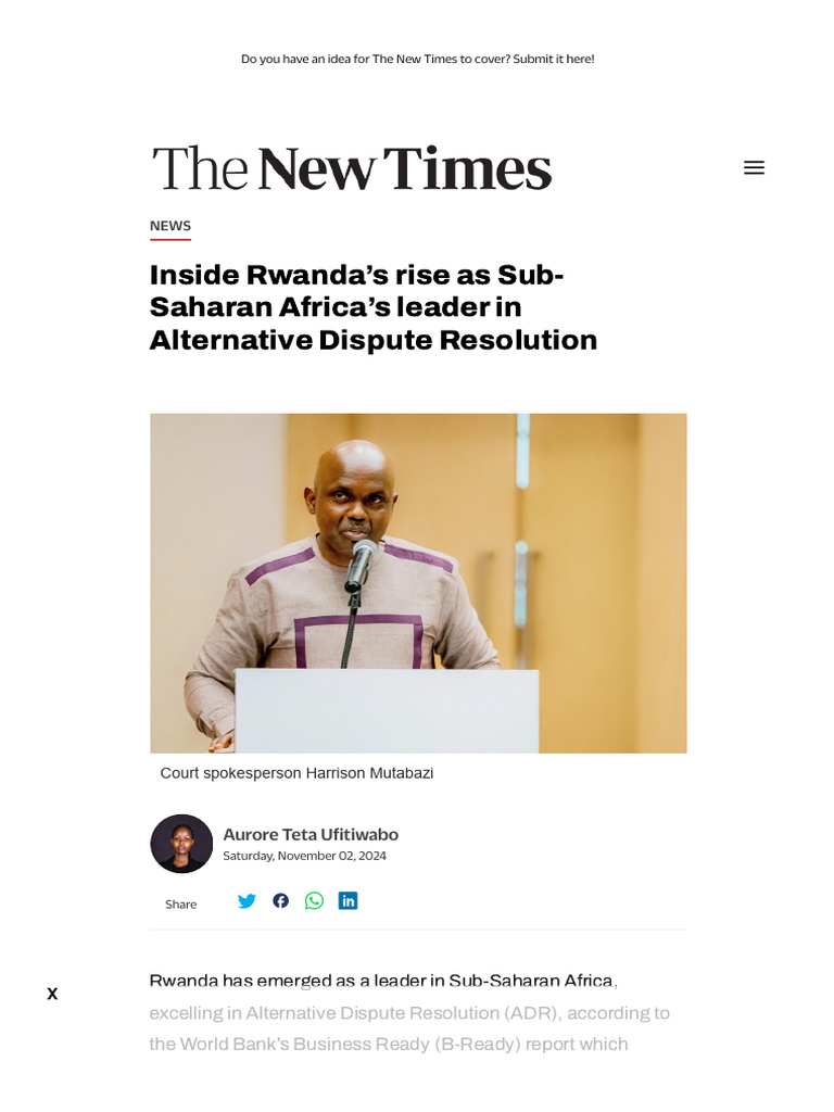 Rwanda: Leader in Alternative Dispute Resolution | PDF | Alternative ...