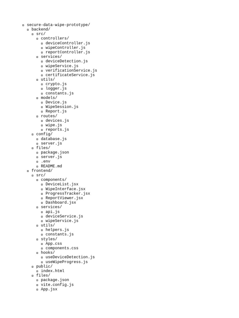 Secure Data Wipe Prototype Structure | PDF