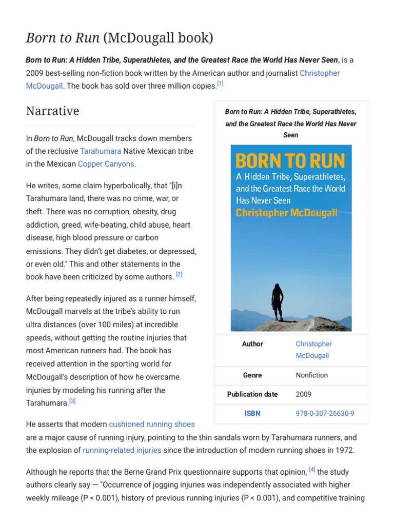 Born To Run (McDougall Book) - Wikipedia | PDF | Books About North ...