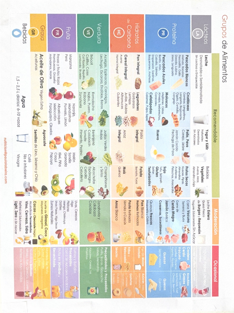 Grupos De Alimentos Pdf