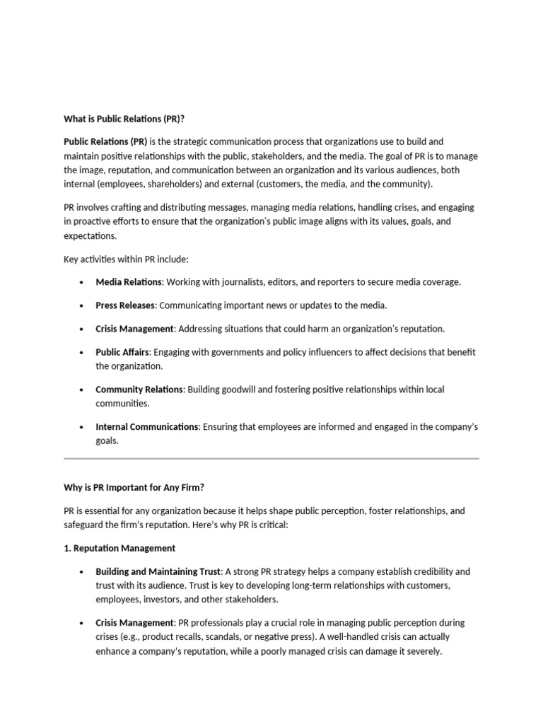 Understanding Public Relations (PR) Basics | PDF | Public Relations ...