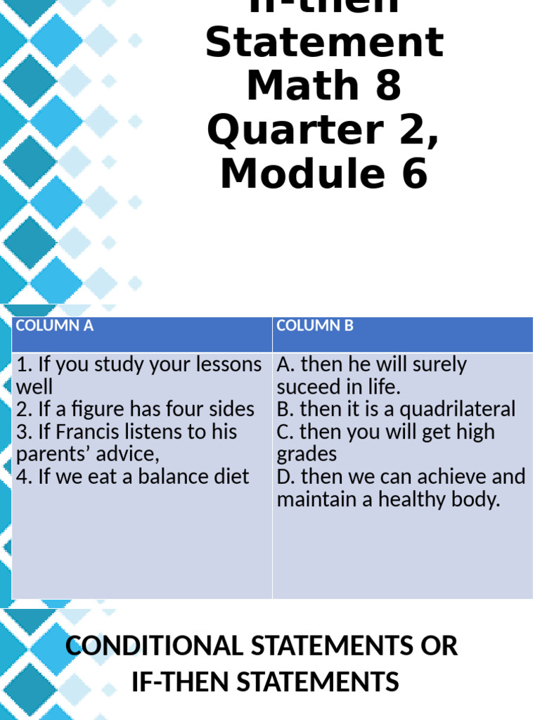 Understanding If-Then Statements in Math | PDF | Triangle | Elementary ...