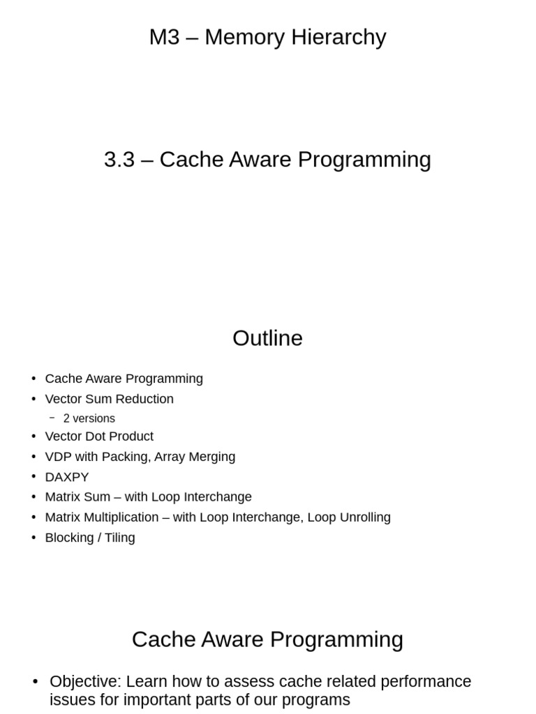 3.4.cache - Aware.programming - A1 | PDF | Cpu Cache | Computing