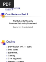 C++ Basics - Part I: The Hashemite University Computer Engineering Department