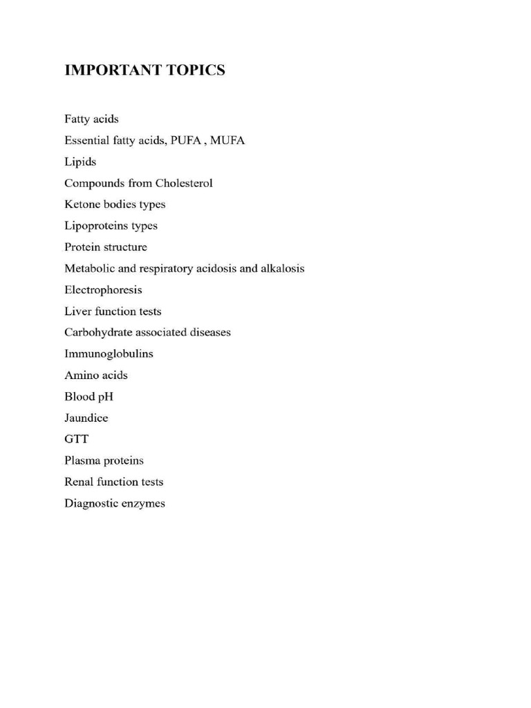 BIOCHEMISTRY IMPORTANT TOPICS visual data 2