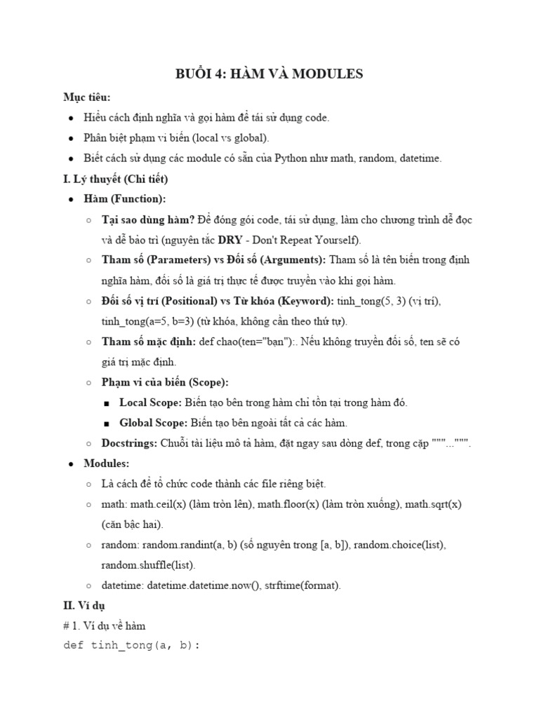 GIÁO TRÌNH TH C HÀNH PYTHON - Bu I 4 | PDF