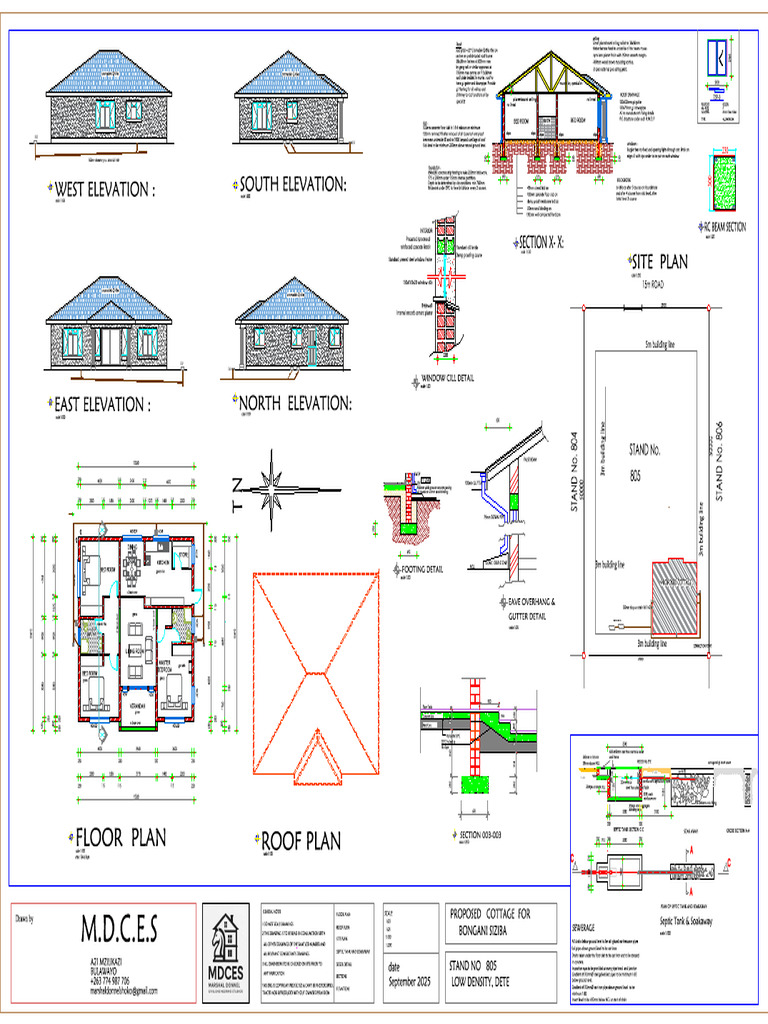 Septic Tank and Soakaway Design Plan | PDF | Roof | Concrete