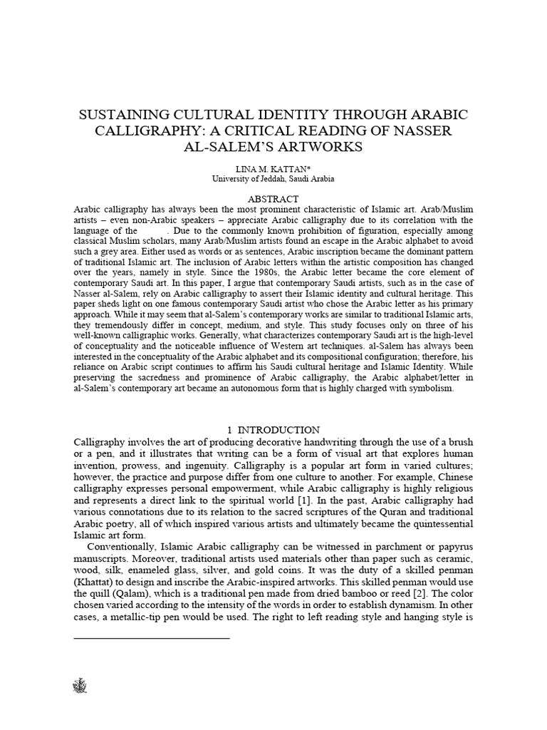 Sustaining Cultural Identity Through Arabic | PDF | Calligraphy