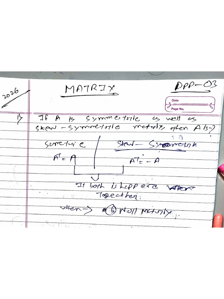 Matrix DPP Ans - 03 (2026) | PDF