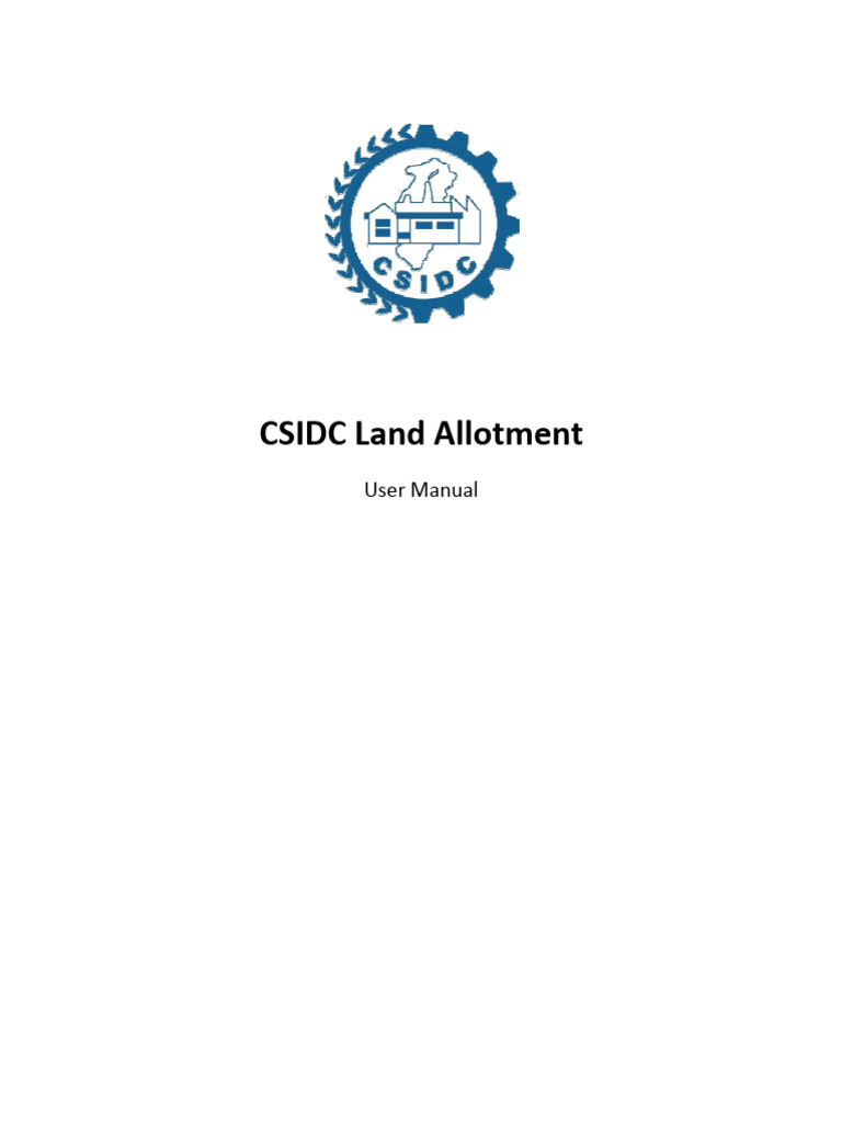 CSIDC Land Allotment User Guide | PDF | Computing