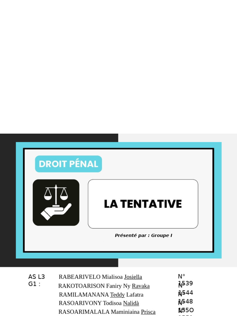 Encadrement juridique de la tentative criminelle | PDF | Crimes | Crime ...