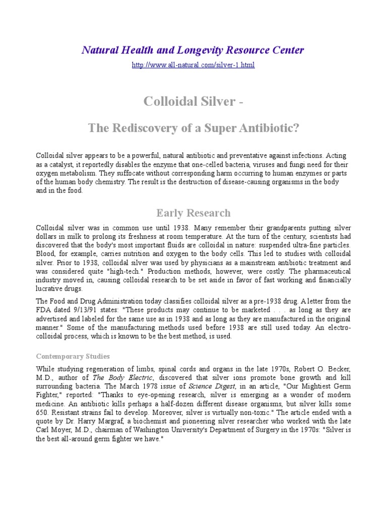The Benefits of Colloidal Silver Pathogen Silver