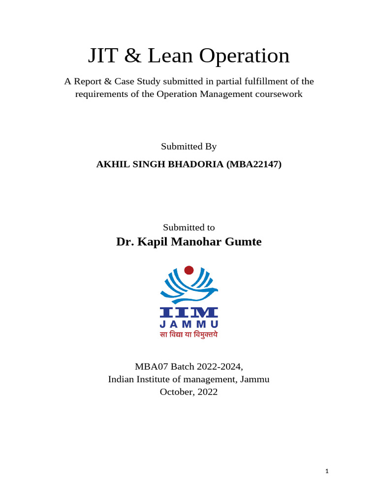 JIT and Lean Operations Case Study | PDF | Lean Manufacturing | Textiles