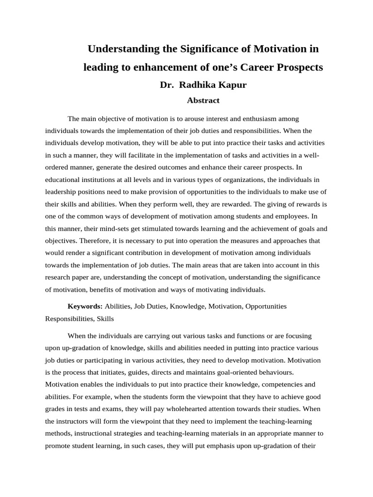 Enhancing Career Prospects Through Motivation | PDF | Motivational ...