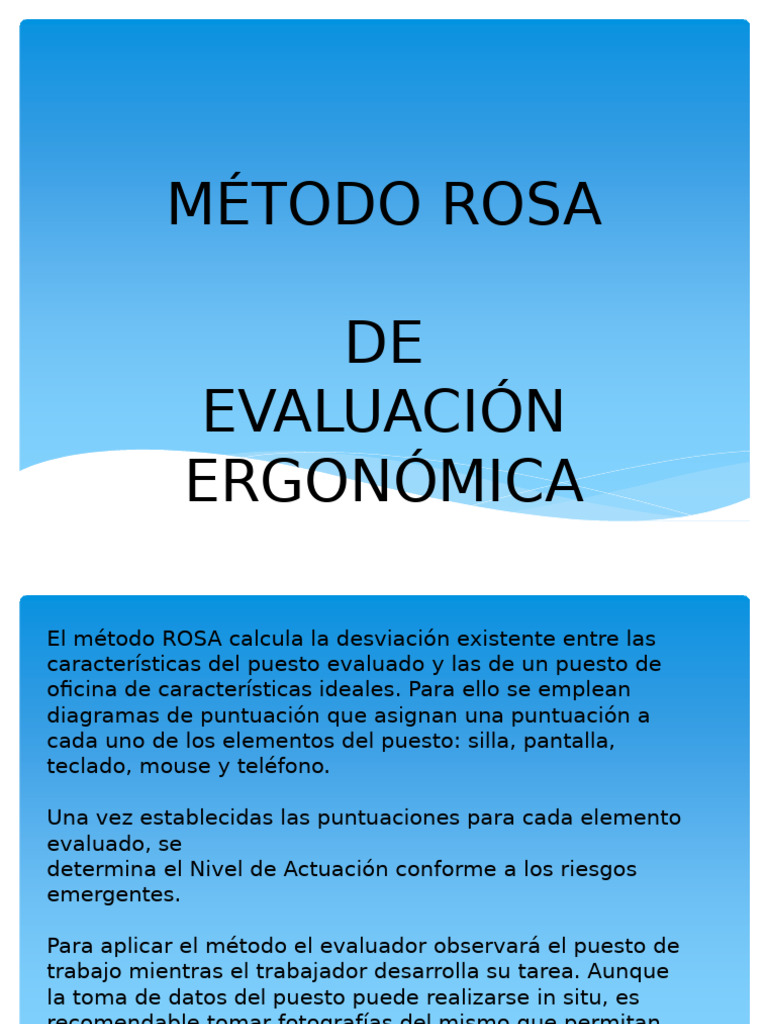 Evaluación Ergonómica Método ROSA | PDF | Periférico | Teclado