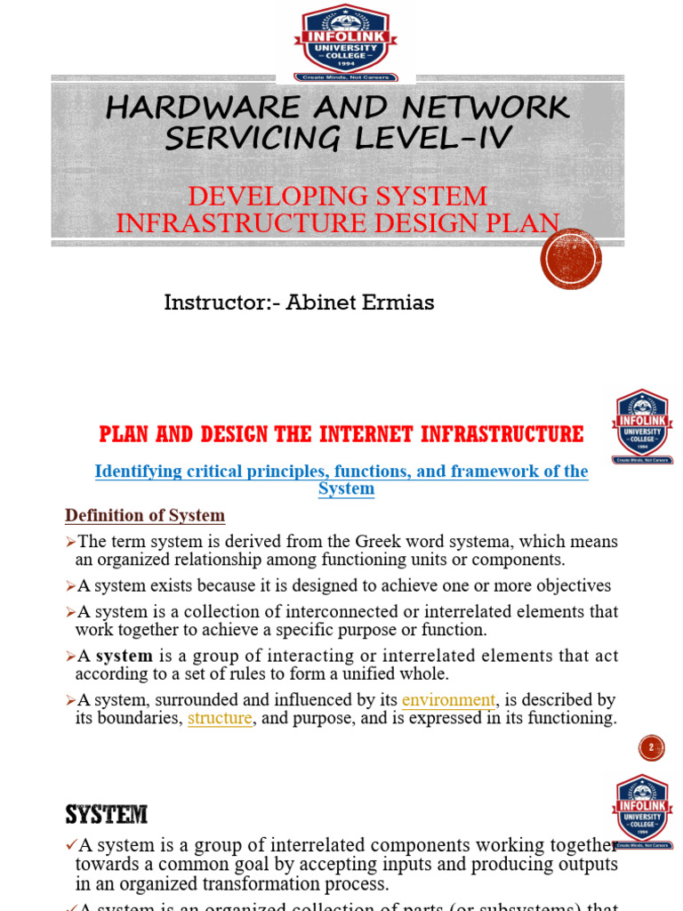 Hardware and Network Servicing Level-Iv: Developing System ...