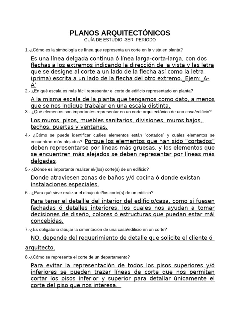 Guía de Cortes en Planos Arquitectónicos | PDF | edificio