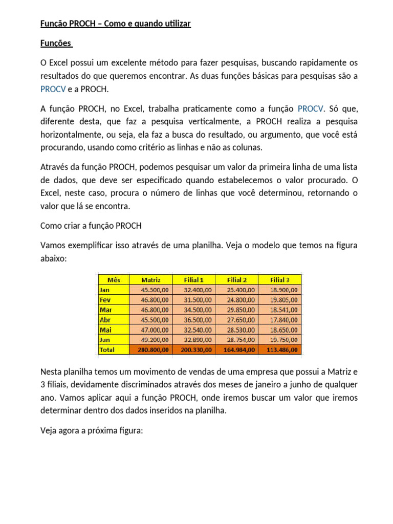 Função PROCH no Excel: Guia Prático | PDF | Macro (Ciência da ...