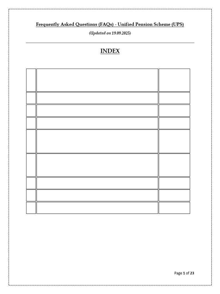 Unified Pension Scheme FAQs Guide | PDF | Pension | Retirement