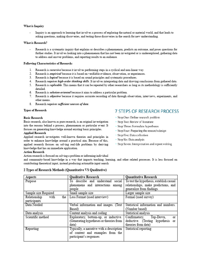 Inquiry and Research Explained | PDF | Quantitative Research | Hypothesis