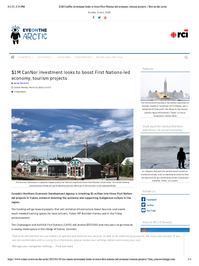 $1M CanNor Investment Looks To Boost First Nations-Led Economy, Tourism ...