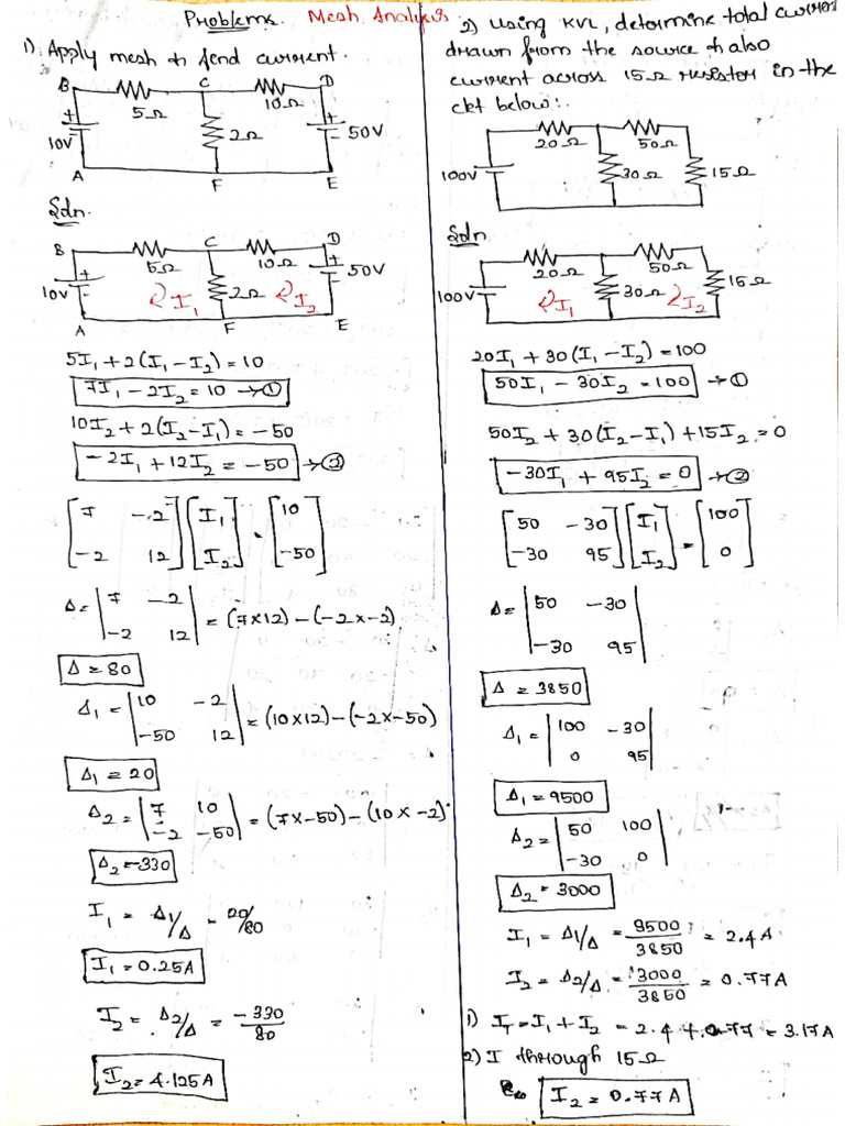 EEE U1 Mesh Problems | PDF
