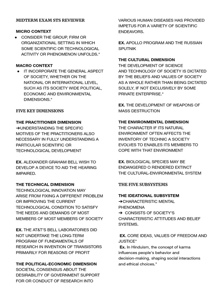 Midterm Exam STS Review Guide | PDF | Artificial Intelligence ...