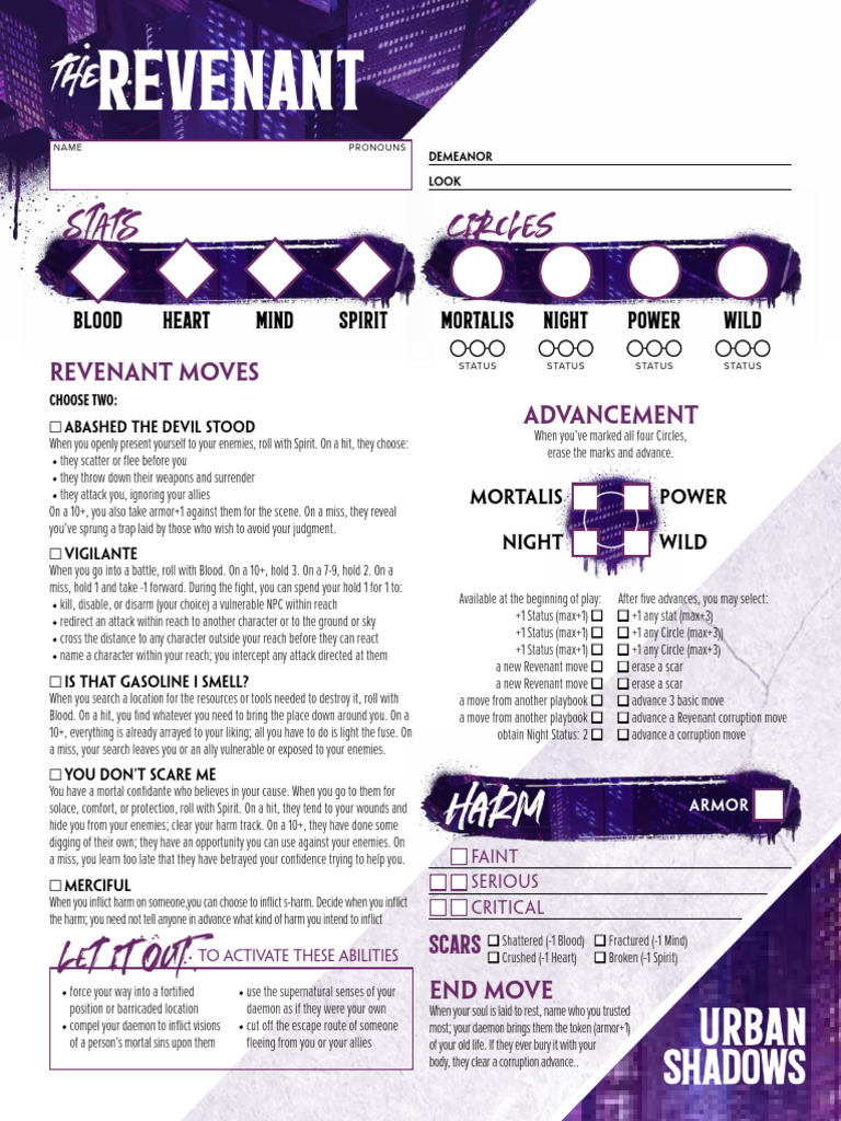 Revenant Character Creation Guide | PDF